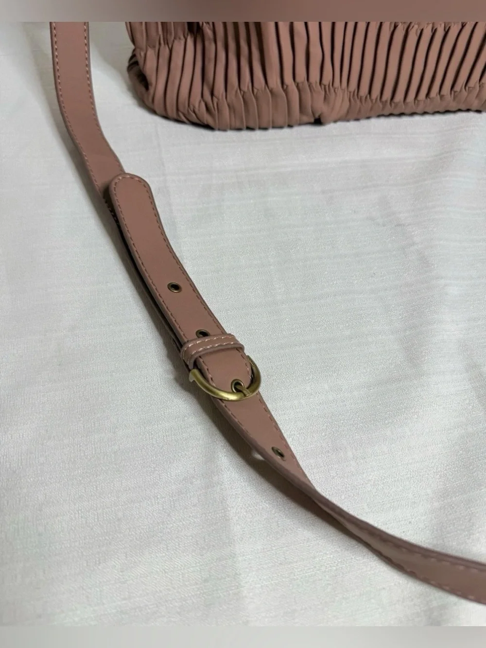 COACH 2WAY Madison Gathered 2-Way Tote Leather Handbag Blush Pink Crossbody